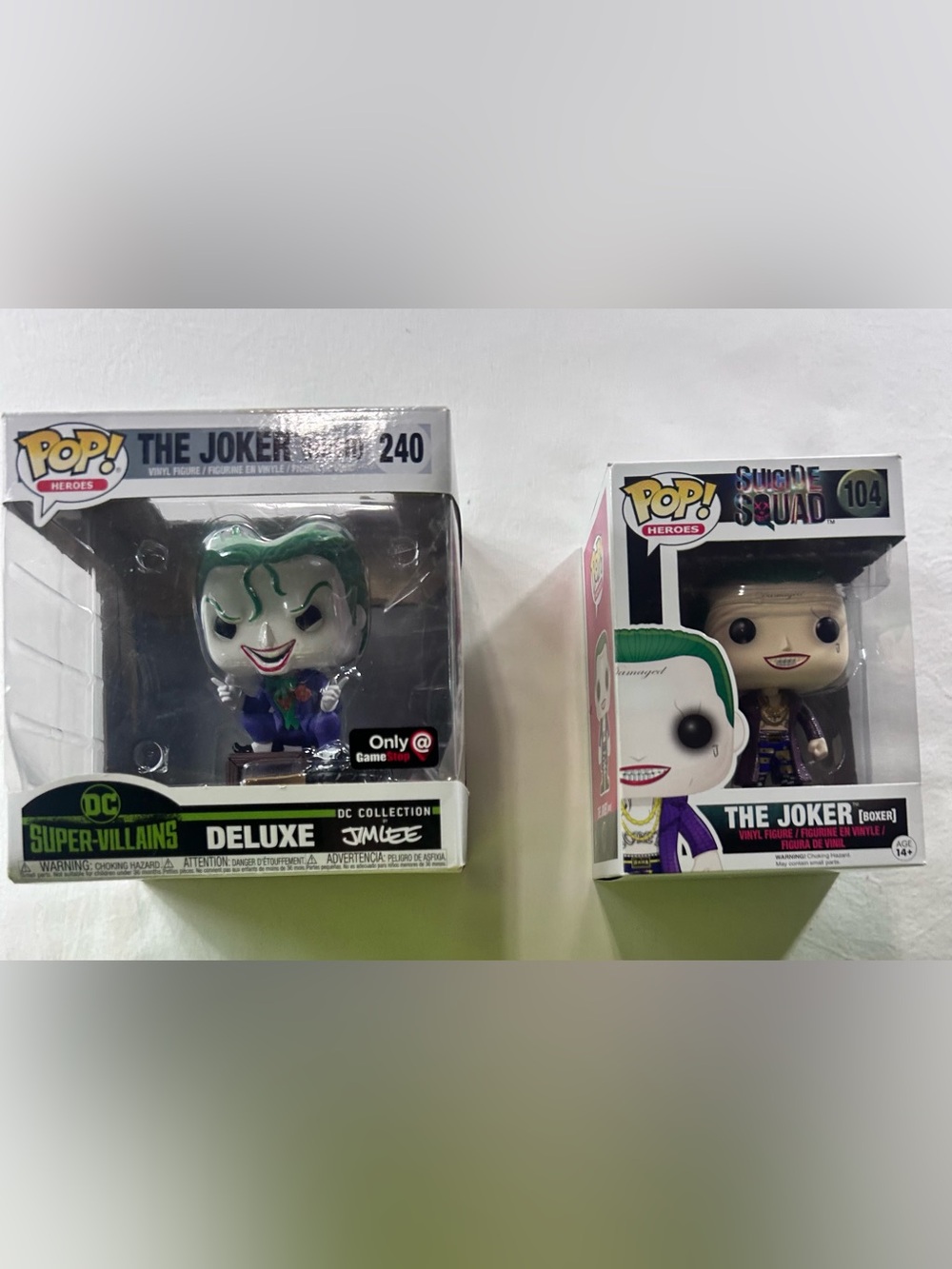 F Funko Pop DC Super-Villains The Joker Bundle Jim Lee #240 & Boxer #104 Set